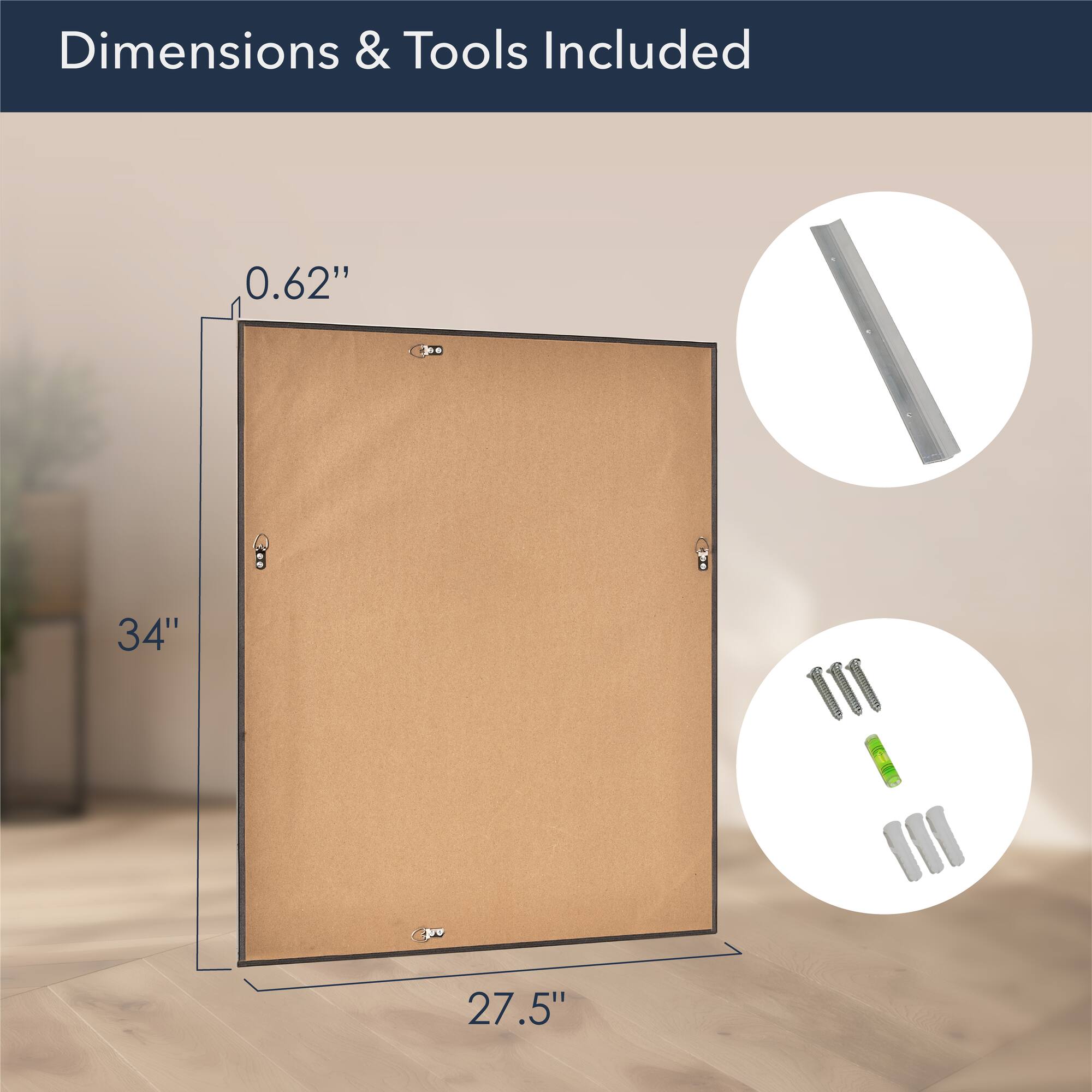 Head West Deep Cherry 28" x 34" Framed Beveled Accent Vanity Mirror